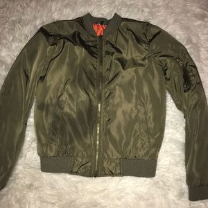 Olive green bomber jacket